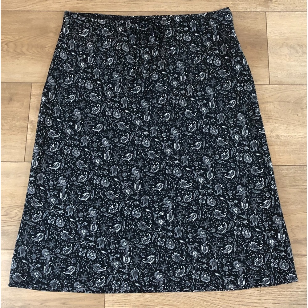 VTG 90s Y2k Vintage Blue Aline Midi Skirt 13 Paisley Black White Whimigoth Fairy
